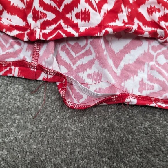 N.W.D Women's Geometric Print Peasant Blouse in Red and White - Extra Large - Picture 8 of 9